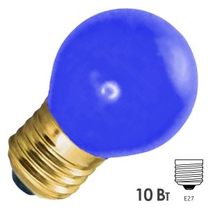 Обзор Лампа накаливания e27 10 Вт синяя колба