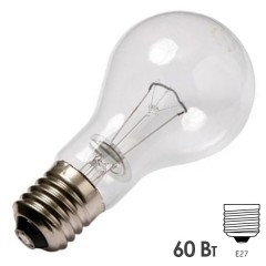 Лампа накаливания 24В 60Вт Е27 прозрачная (МО 24-60)