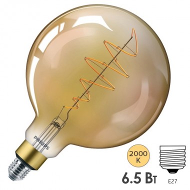 Купить Лампа светодиодная Philips LED Classic-giant 6.5W (40W) E27 G200 GOLD DIM 470Lm (871869680347900)