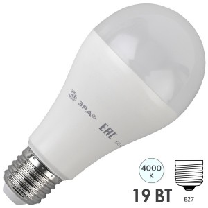 Лампа светодиодная груша ЭРА LED A65-19W-840-E27 белый свет 711696