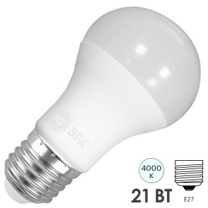 Лампа светодиодная груша ЭРА LED A65-21W-840-E27 белый свет 742614