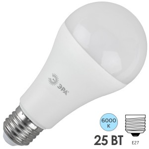 Обзор Лампа светодиодная груша ЭРА LED A65-25W-860-E27 холодный свет 742737