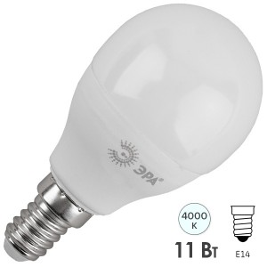Лампа светодиодная шарик ЭРА LED P45-11W-840-E14 белый свет 732561
