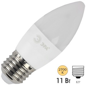 Лампа светодиодная свеча ЭРА LED B35-11W-827-E27 теплый свет 732332