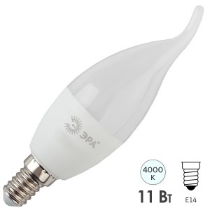 Обзор Лампа светодиодная свеча на ветру ЭРА LED BXS-11W-840-E14 белый свет 732691
