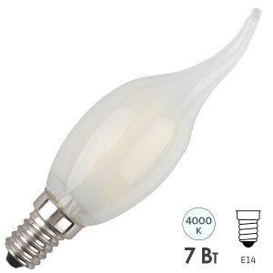 Лампа филаментная светодиодная свеча на ветру ЭРА F-LED BXS-7W-840-E14 frost fil белый свет 576559