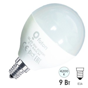 Отзывы Лампа светодиодная шарик FL-LED GL45 9W 4200K 220V E14 840Lm 45x80mm