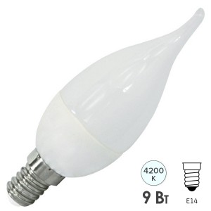 Купить Лампа светодиодная свеча на ветру FL-LED CA37 9W 4200К 220V E14 840Lm 37x108mm