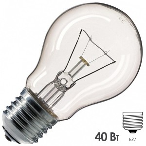 Лампа накаливания Philips Standard A55 CL 40W 230V E27 d55x98mm