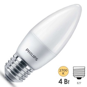 Купить Светодиодная лампа Philips ESS LED Candle B35 4W (40W) 827 220V E27 FR 330lm