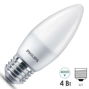 Купить Светодиодная лампа Philips ESS LED Candle B35 4W (40W) 840 220V E27 FR 330lm