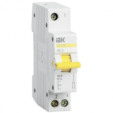 Купить Выключатель-разъединитель трехпозиционный ВРТ-63 1P 40А IEK 1 модуль