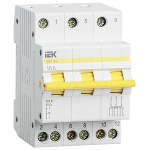 Отзывы Выключатель-разъединитель трехпозиционный ВРТ-63 3P 16А IEK 3 модуля