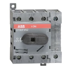 Рубильник OT80F4N2 до 80А 4х полюсный для установки на DIN-рейку или плату (с резервной ручкой)
