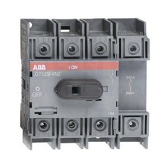 Рубильник OT125F4N2 до 125А 4х полюсный для установки на DIN-рейку или плату (с резервной ручкой)