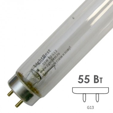 Купить Лампа бактерицидная LightBest LBCQ 55W T8 G13 специальная безозоновая кварцевое стекло