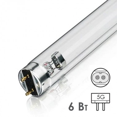 Купить Лампа бактерицидная LIH ULC 6W T5 G5 L 210,9mm специальная безозоновая
