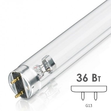 Отзывы Лампа бактерицидная LEDVANCE TIBERA T8 36W G13 UVC 253,7nm L1200mm специальная безозоновая