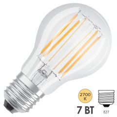 Лампа филаментная светодиодная Osram PARATHOM CL A 7W(60W) 827 DIM 230V E27 806Lm Filament