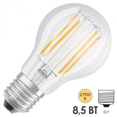 Купить Лампа светодиодная Osram PARATHOM CLASSIC А 75 9W(75W) 2700K DIM E27 1055lm Filament
