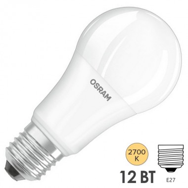 Обзор Лампа светодиодная Osram PARATHOM CLASSIC А 12W(100W) 2700K DIM E27 1521lm Filament