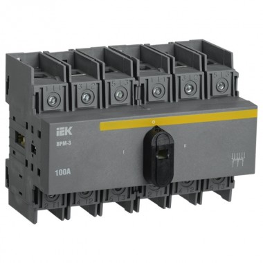 Купить Выключатель-разъединитель модульный ВРМ-3 3P 125А IEK реверсивный 8 модулей