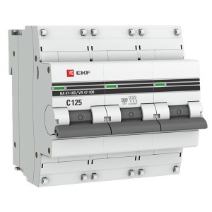 Обзор Автоматический выключатель 3P 125А (C) 10kA ВА 47-100 EKF PROxima (автомат)