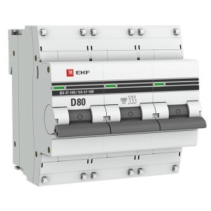 Отзывы Автоматический выключатель 3P  80А (D) 10kA ВА 47-100 EKF PROxima (автомат)