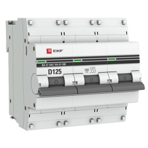 Обзор Автоматический выключатель 3P 125А (D) 10kA ВА 47-100 EKF PROxima (автомат)