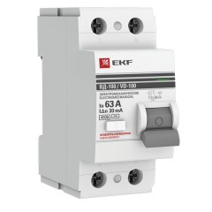 Устройство защитного отключения УЗО ВД-100 2P  63А/ 30мА (электромеханическое) АС EKF PROxima