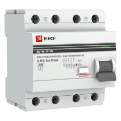 Устройство защитного отключения УЗО ВД-100 4P 25А/ 10мА (электромеханическое) АС EKF PROxima