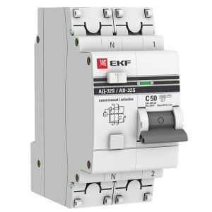 Дифференциальный автомат АД-32 (селективный) 1P+N 50А/100мА С тип АС EKF PROxima