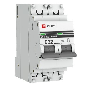 Купить Автоматический выключатель 2P 32А (C) 4,5kA ВА 47-63 EKF PROxima (автомат)
