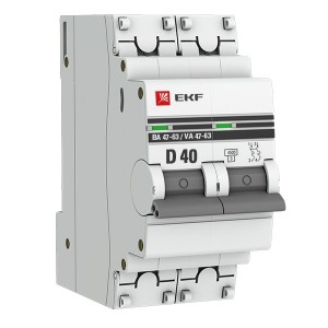 Автоматический выключатель 2P 40А (D) 4,5kA ВА 47-63 EKF PROxima (автомат)
