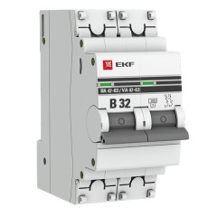Автоматический выключатель 2P 32А (В) 4,5kA ВА 47-63 EKF PROxima (автомат)
