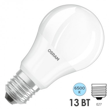 Купить Лампа светодиодная Osram LED CLAS A FR 150 13W/865 240° 15000h 220V E27 d60x120mm холодный свет