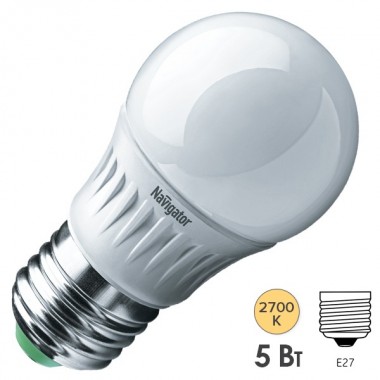 Купить Лампа Navigator 94 477 NLL-P-G45-5-230-2.7K-E27