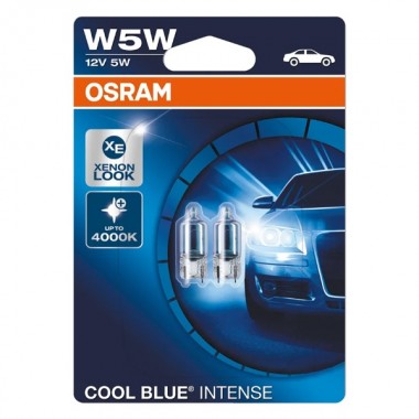 Отзывы Лампа 2825HCBI-02B W5W 12V 5W W2.1x9.5d (4200К) COOL BLUE INTENSE OSRAM