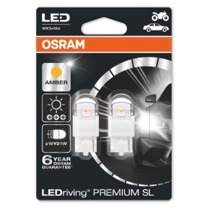 Лампа светодиодная premium/оранжевый / 7904YE-02B W21W 2W 12V WX3X16D BLI2  OSRAM