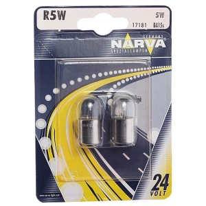 Обзор Лампа 17181 (бл.2) R5W 24V-5W (BA15s) (блистер 2шт.) NARVA