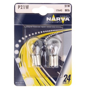 Лампа 17643B2 P21W 24V-21W (BA15s) (блистер 2шт.) NARVA