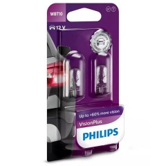 Лампа 12040VPB2 W6W 12V-6W (W2,1х9,5d) WBT10 (блистер 2шт.) PHILIPS