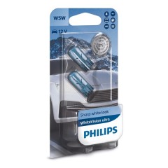 Лампа 12961WVUB2 W5W 12V-5W (W2,1x9,5d) (абсолютно белый свет) (блистер 2шт.) White Vision ultra PHI