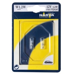 Лампа 17037 W1,2W 12V-1,2W (W2x4,6d) (блистер 2шт.) NARVA
