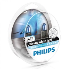 Лампа 12258DVS2 H1 12V 55W P14,5s (белый холод.свет-голуб.оттен.) (уп. 2шт) Diamond Vision PHILIPS