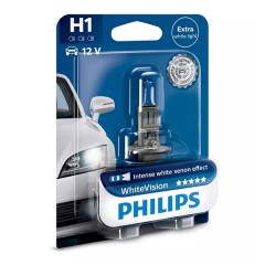 Лампа 12258WHVB1 H1 12V 55W (P14,5s) (абсолютно белый свет) (блистер 1шт.) White Vision PHILIPS