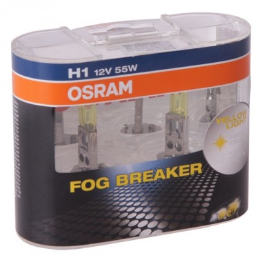 Купить Лампа 62150FBR-HCB H1 12V 55W P14.5s (+ 60% больше света, 2600K) FOG BREAKER OSRAM (упаковка 2шт)