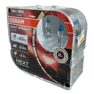 Отзывы Лампа 64150NL-HCB H1 55W 12V P14.5S BOX2 (+150% больше света) NIGHT BREAKER LASER OSRAM (уп. 2шт.)