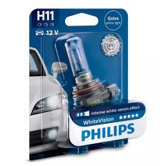 Лампа 12362WHVB1 H11 12V 55W PGJ19-2 (абсолютно белый свет) (блистер 1шт.) White Vision PHILIPS