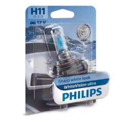 Лампа 12362WVUB1 H11 12V 55W PGJ19-2 (абсолютно белый свет+60% вид.) WhiteVision ultra PHILIPS